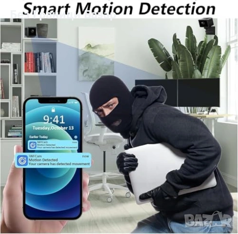 Нова Мини шпионска камера WiFi 1080P за бебе любимци и сигурност дом, снимка 3 - IP камери - 53962026