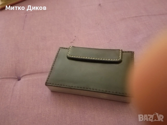 калъвче кожено ново за карти визитки марково Aviator с две прегради, снимка 3 - Портфейли, портмонета - 54244731