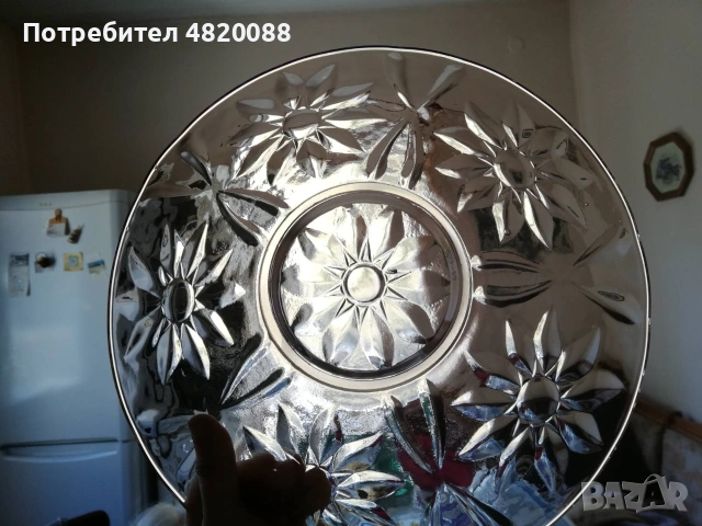 Тортена чиния розово стъкло НОВА ретро , снимка 3 - Чинии - 54494684