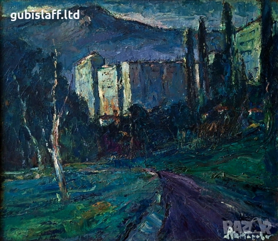 Картина, пейзаж, худ. Д.Тодоров-Жарава (1901-1988), снимка 2 - Картини - 54420487