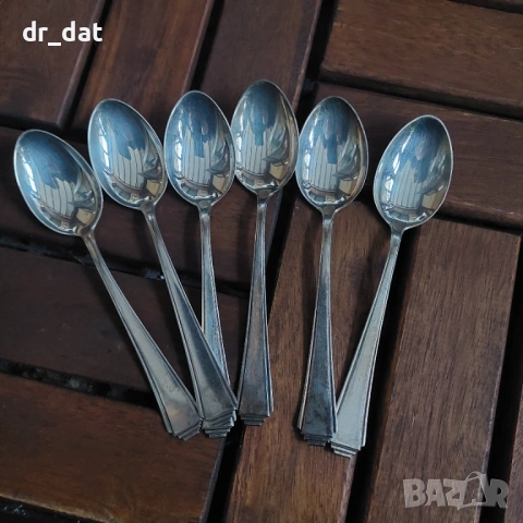 6 броя дебело посребрени немски лъжички LW