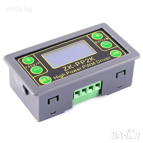PWM регулатор 5V–24V 8A – Генератор на сигнали 1Hz–150KHz, таймер и управление на DC двигатели 10297