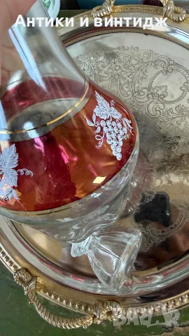 Ретро италиански стъклен графин (декантер) Lubiana, снимка 7 - Антикварни и старинни предмети - 55666582