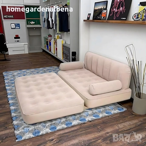 Надуваем матрак диван 2 в 1 двоен 180х147х60 см 250 кг PVC с/без помпа, снимка 5 - Дивани и мека мебел - 54160075