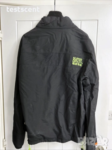 $107 Мъжко яке ветровка Superdry Windcheater XXL, черно/зелено, снимка 3 - Якета - 53955013
