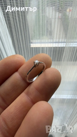 Годежен пръстен с диамант и Swarovski  , снимка 2 - Пръстени - 55014713