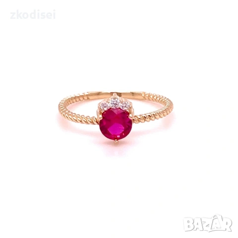 Златен дамски пръстен 1,53гр. размер:54 14кр. проба:585 модел:38749-1