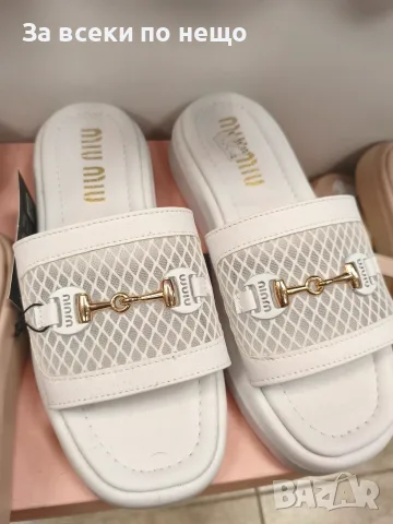 Miu Miu Дамски Бели Чехли Миу Миу Код A1778