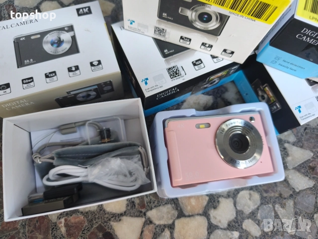 Чисто нов 4K 50MP фотоапарат за влогове – Автофокус, 32GB карта, 2 батерии, черен, сив или розов  , снимка 9 - Фотоапарати - 54620628