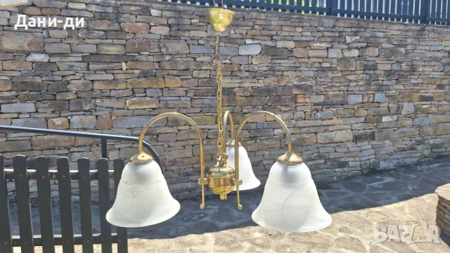 Старинни месингови  (бронзови) полилеи, абажури, снимка 7 - Антикварни и старинни предмети - 54320340