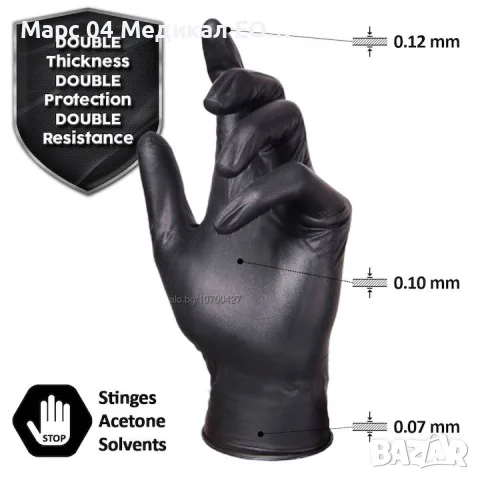 Здрави и плътни нитрилни ръкавици Serix Strong 5gr, снимка 3 - Други машини и части - 55626397