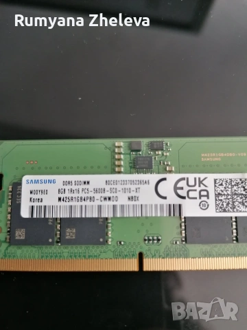 RAM Памет Samsung 8GB DDR5 5600MT/s Non ECC Memory RAM SODIMM