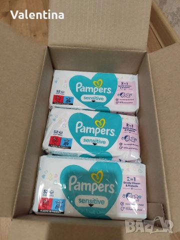 Pampers sensitive мокри кърпички 