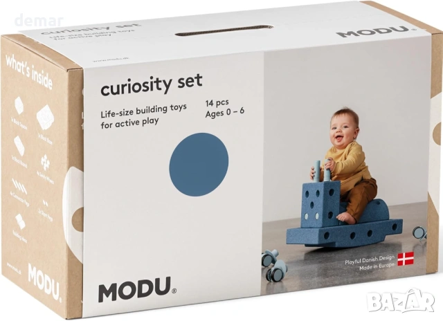 Комплект MODU Curiosity Модулна играчка за яздене и балансиране, 14 части, възраст 0–6 години