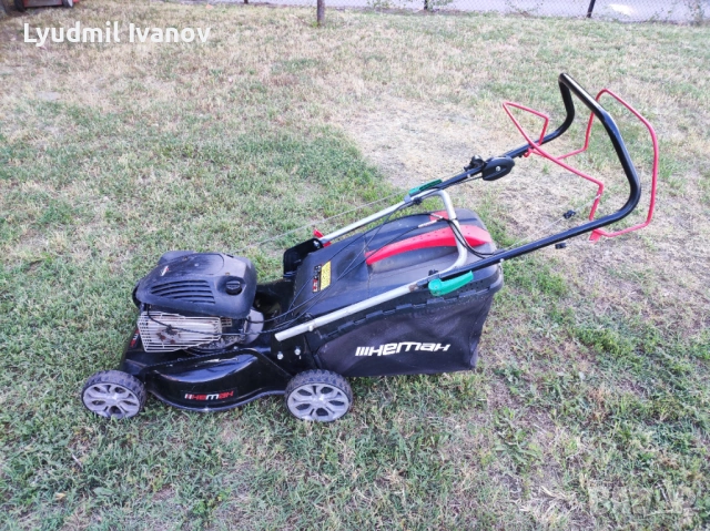 Бензинова самоходна косачка с кош Hemak BriggsStratton 146cc 3кс 4t 46см 27кг 2021г, снимка 3 - Градинска техника - 54854887