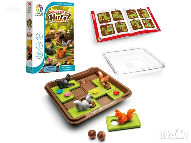 НОВИ! Детска логическа игра Smart Games - Squirrels Go Nuts Катеричките отиват за жълъди