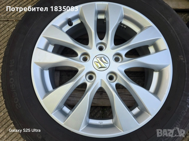 Лети джанти 16ки 5х114.3 Suzuki + летни гуми 205/60/16 Continental, снимка 5 - Гуми и джанти - 54407236