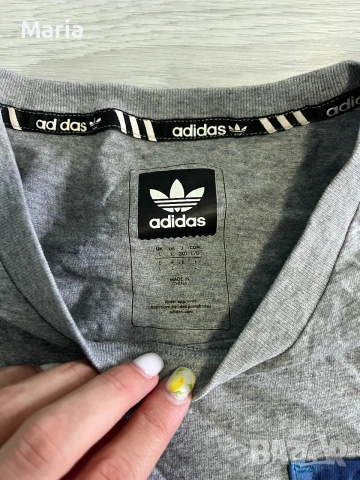 Adidas Originals мъжка тениска с джоб размер L сива оригинал, снимка 3 - Тениски - 55225988