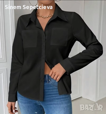 Елегантна дамска ежедневна риза с връх, снимка 2 - Якета - 54958556