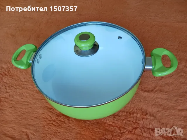 Тенджера с керамично покритие и стъклен капак