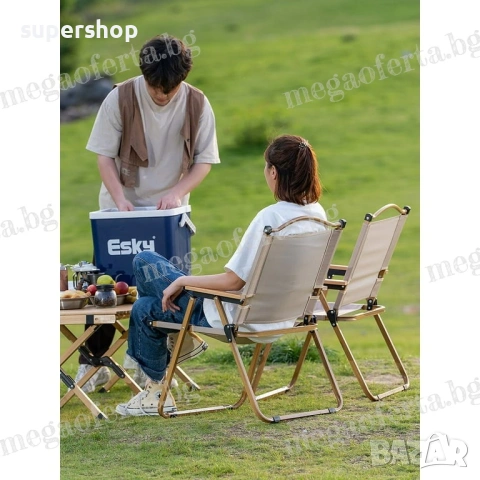 Олекотен Преносим Сгъваем Стол за Градина Къмпинг Плаж Тераса Пикник, снимка 16 - Градински мебели, декорация  - 54168986