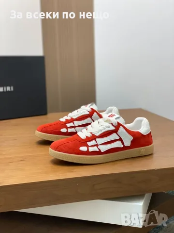 Amiri Skel Top Low Suede Red Мъжки Маратонки👟Дамски Маратонки Код ch33