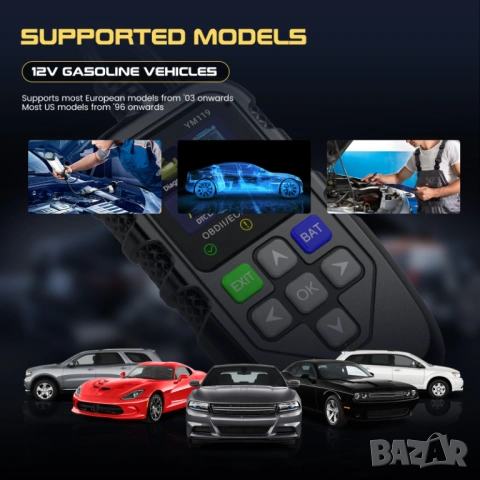 OBD2 Диагностика, EOBD, за кола, за автомобил, Четене и изтриване грешки, автомобилна диагностика, снимка 4 - Аксесоари и консумативи - 54120632