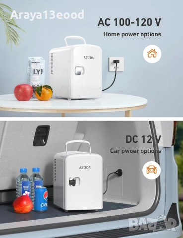 Компактен преносим хладилник за дом, офис и автомобил AstroAI Mini Fridge 4L, снимка 7 - Хладилници - 54122182