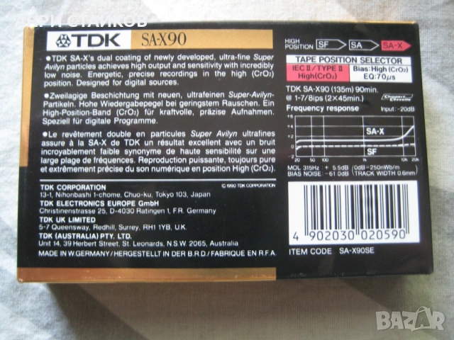 Продавам нови запечатани аудио касетки TDK SA90 и TDK SA-X90, снимка 7 - Аудио касети - 54761862