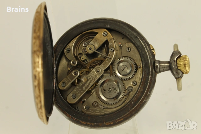 1900's REGULATEUR С Локомотив 68мм Джобен Часовник Декориран, снимка 8 - Джобни - 54894235