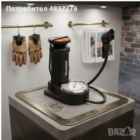 Подова велосипедна помпа с манометър, снимка 2 - Аксесоари за велосипеди - 55643894