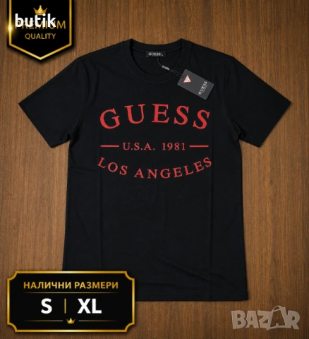 Guess черна мъжка тениска Los Angeles – S, XL