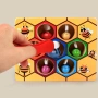 3565 Развиваща Монтесори игра „Пчелна пита“: Упражнение за фина моторика и логика с 7 дървени пчели, снимка 3
