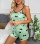 Дамски пижамен комплект потник + шорти — 95% памук, 3 цвята, снимка 2