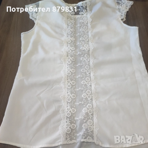Елегантна бяла блуза / топ без ръкави с красива дантела, снимка 2 - Корсети, бюстиета, топове - 55273080