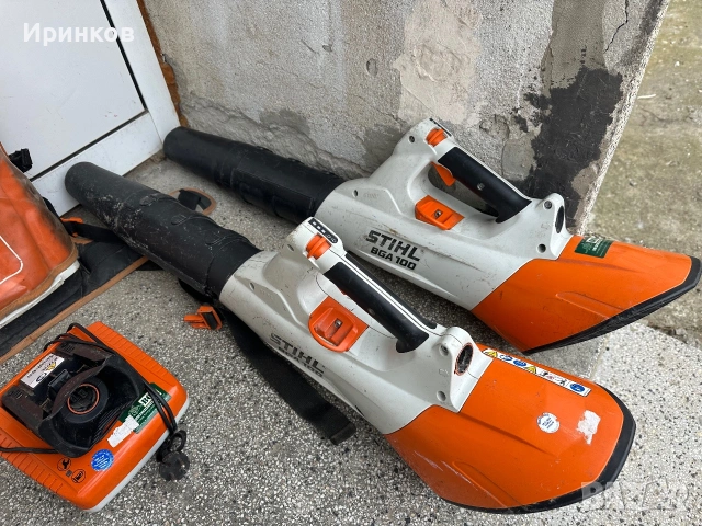 Stihl батерия, зарядно, духалка