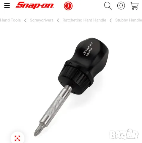 Snap On Ssomr1a U.S.A малка тресчотачна отвертка , снимка 2 - Отвертки - 55593125