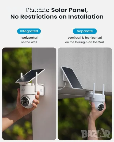ieGeek S5 2K Соларна Wi-Fi IP Камера за Външно Наблюдение, Цветно Нощно Виждане, AI Разпознаване, снимка 9 - IP камери - 55582328