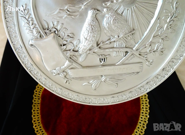 Калаен плакет,медал с Гълъби,брачни халки,за гравиране. , снимка 3 - Антикварни и старинни предмети - 55189154