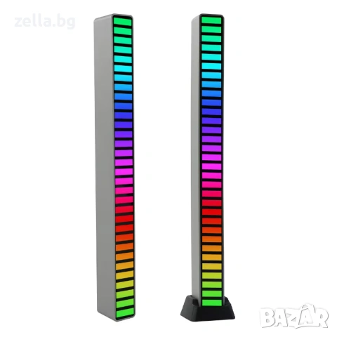 RGB LED лента с аудио активация, 32 LED диода, USB-C | Музикален VU метър за гейминг 10257
