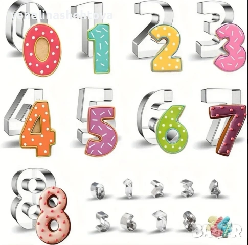 0-9 Цифри числа метални резци резец тесто бисквитки фондан декорация торта 