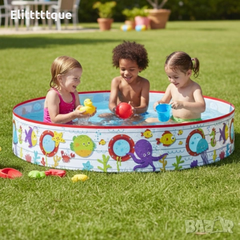 Детски басейн с твърди стени Ocean Fun 152 x 25 см, 435 л – Морски дизайн, без надуване