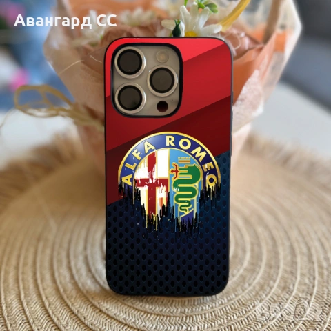 Силиконов калъф за iPhone с лого Alfa Romeo