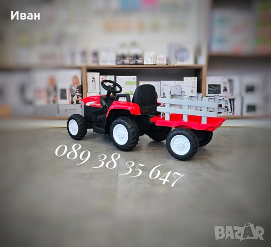 ТОП ЦЕНА!НОВО!Акумулаторен трактор с ремарке Dallas RED с 12V батерия , снимка 7 - Електрически играчки - 53334002