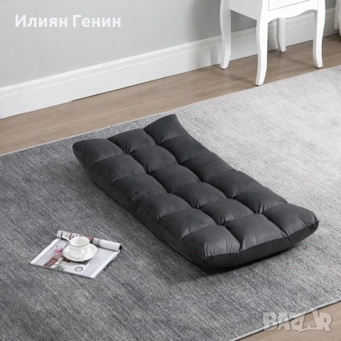 Фотьойл HOMCOM за гости с матрак, регулируема облегалка, снимка 7 - Дивани и мека мебел - 54166070