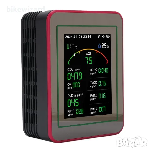 Eujgoov ZN MT29 15 в 1 WiFi монитор за качество на въздуха, CO2 TVOC HCHO PM2.5 PM10 НОВ