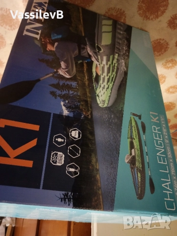 Едноместен надуваем каяк Intex Challenger K1, снимка 2 - Водни спортове - 54610517