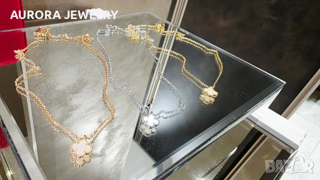 Van Cleef & Arpels VCA Gold Mother of Pearl Sweet Alhambra Clover Дамско Колие, снимка 5 - Колиета, медальони, синджири - 54309303