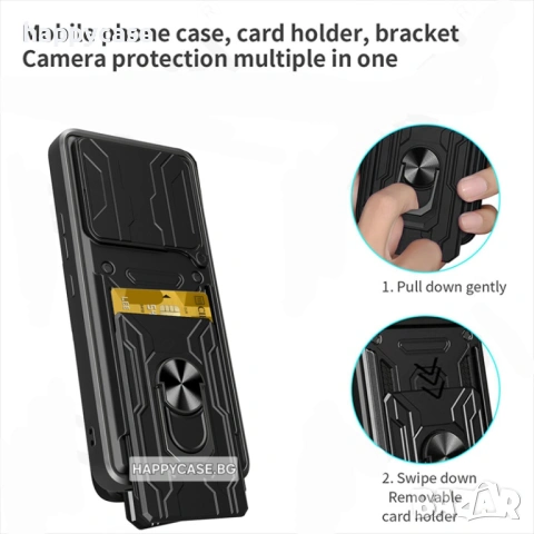 Xiaomi Poco X8 Pro 5G / RING CARD SLOT Удароустойчив кейс гръб калъф със слот за карта и ринг, снимка 3 - Калъфи, кейсове - 54332837