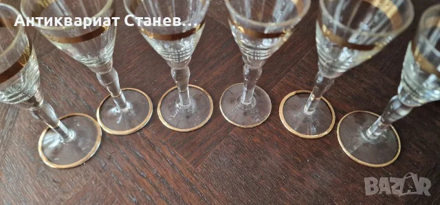 Ретро комплект чаши с златен кант, снимка 18 - Чаши - 55316661